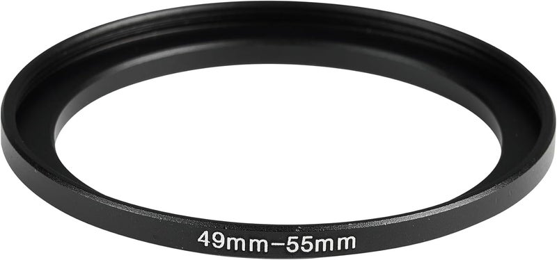 JOYTOLIN 49-55mm Metal Step-Up Ring Adapter Compatible with Mirrorless Cameras DSLR Lens, UV CPL ND Filter Thread Converter, Black - Image 2